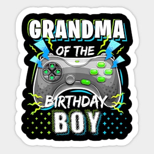 Grandma Of The Birthday Boy Matching Video Game Birthday Sticker